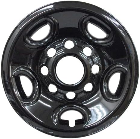 סט עור גלגל שחור מבריק 16 מיוצר עבור שברולט סילברדו 2500, פרברים ו- GMC יוקון | כיסוי פלסטיק ABS עמיד - מתאים ישירות מעל גלגל OEM
